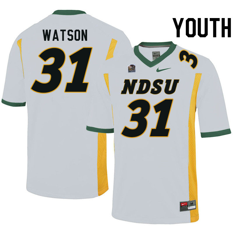 Youth #31 Kelly Watson North Dakota State Bison College Football Jerseys Stitched-White